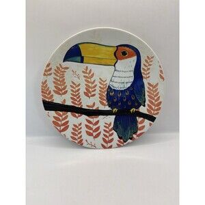 Pier 1 Imports Tropical Bird Colorful Tucan Serving Decorative Coastal Plate 8"